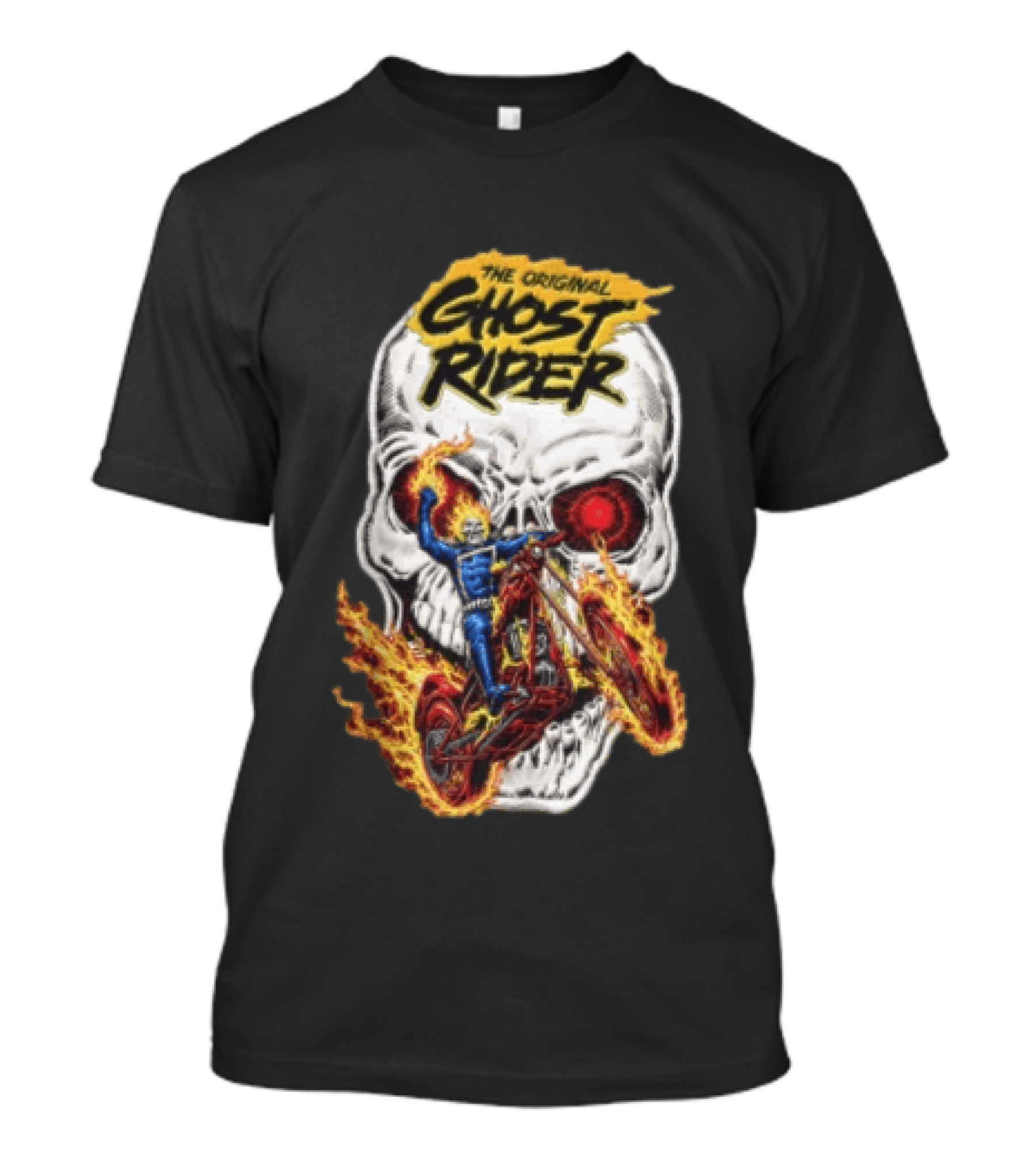 The Original Ghost Rider Flaming Skull Motorcycle Rider T-Shirt