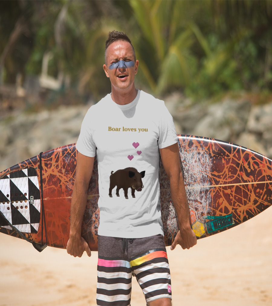 Boar Loves You With Pink Hearts T-Shirt