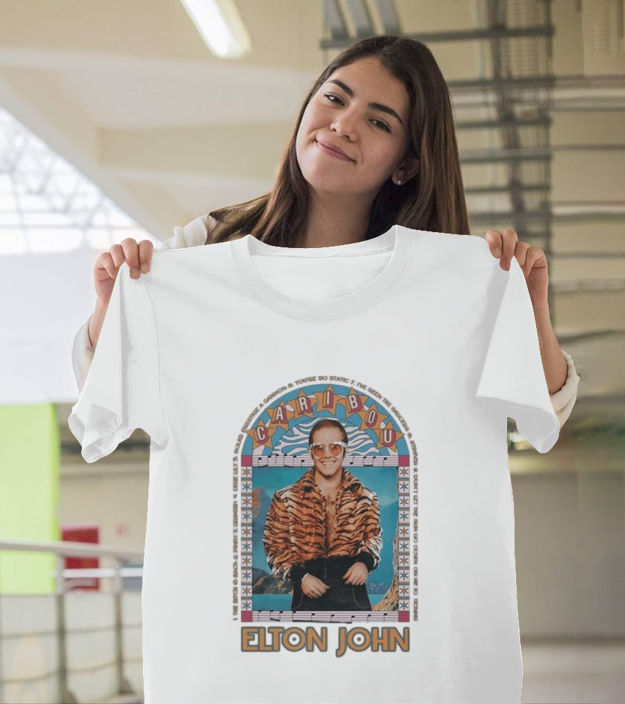 Elton John Caribou I've Seen The Saucers Retro Style Music T-Shirt