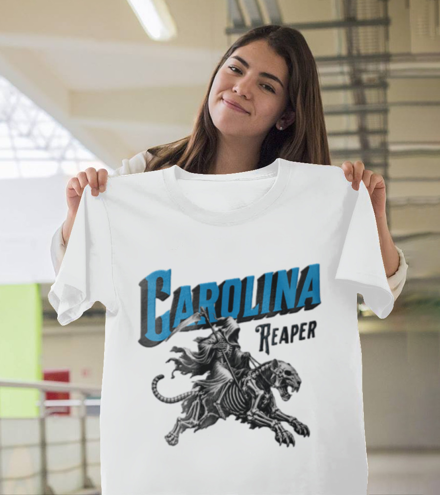 Carolina Reaper Grim Reaper Riding Skeleton Panther T-Shirt