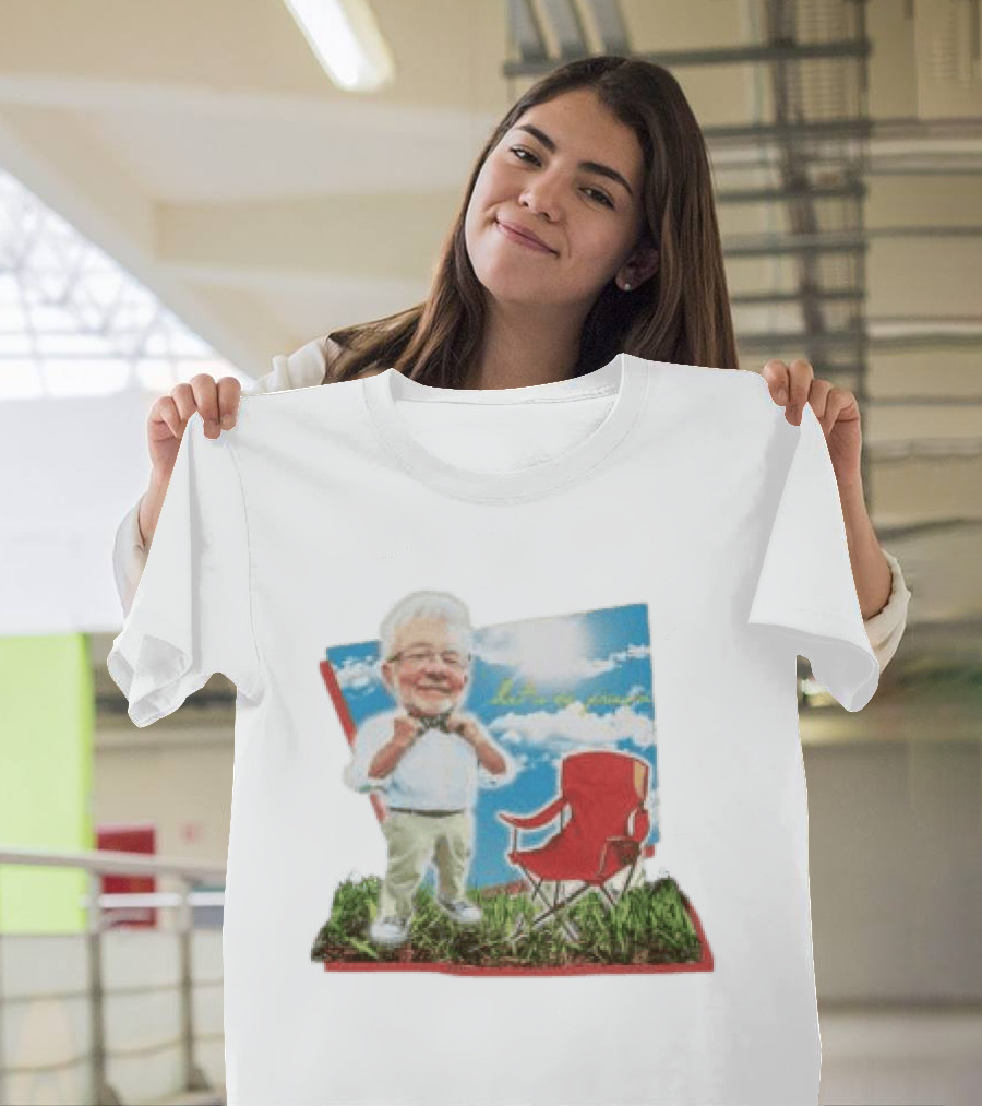 John Chungus Store The John Chungus Show Red Chair And Bowtie Outdoors Clouds Blue Sky T-Shirt