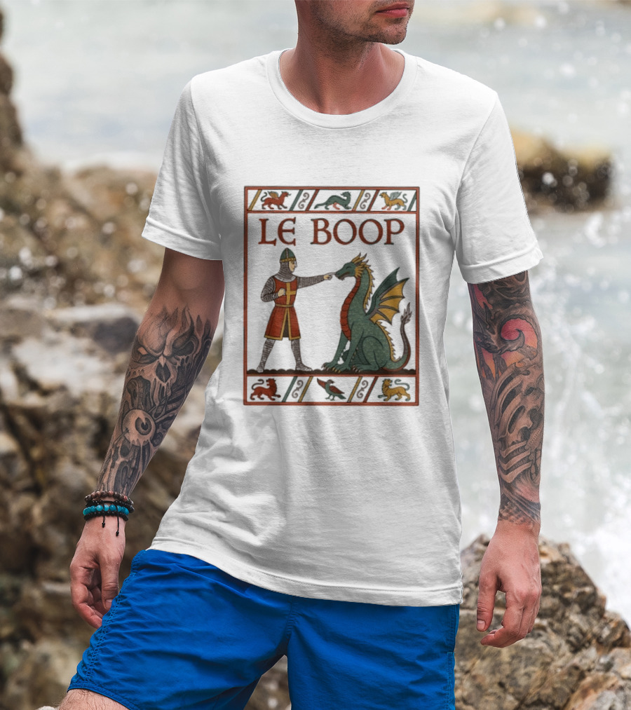 Le Boop Dragon And Knight Nostalgia Fantasy T-Shirt