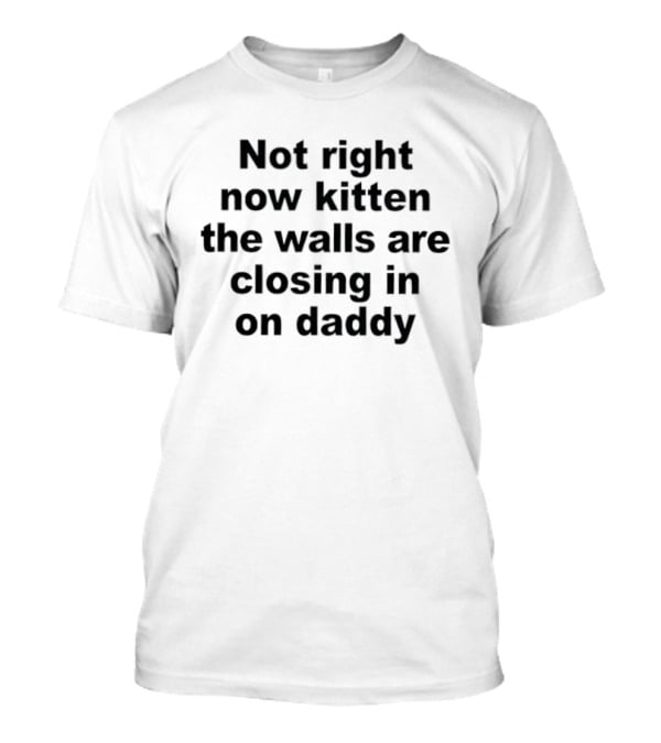 Not Right Now Kitten The Walls Are Closing In On Daddy Humorous Saying T-Shirt