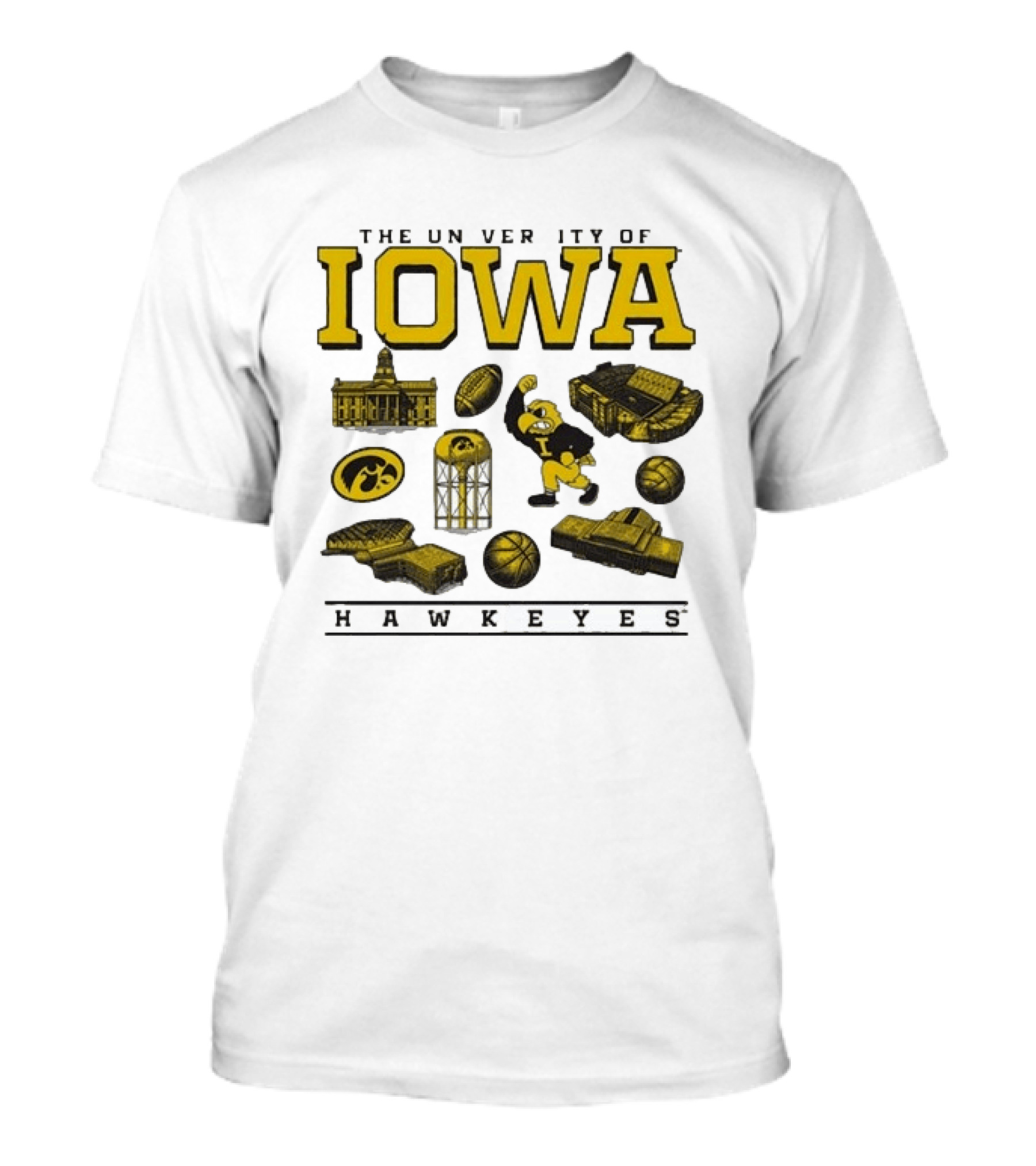 The University Of Iowa Hawkeyes Football Iconography Island T-Shirt