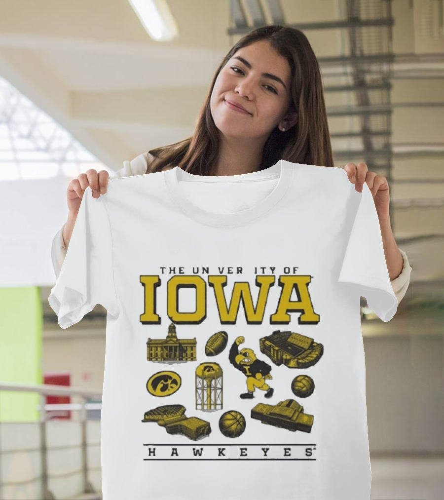 The University Of Iowa Hawkeyes Football Iconography Island T-Shirt