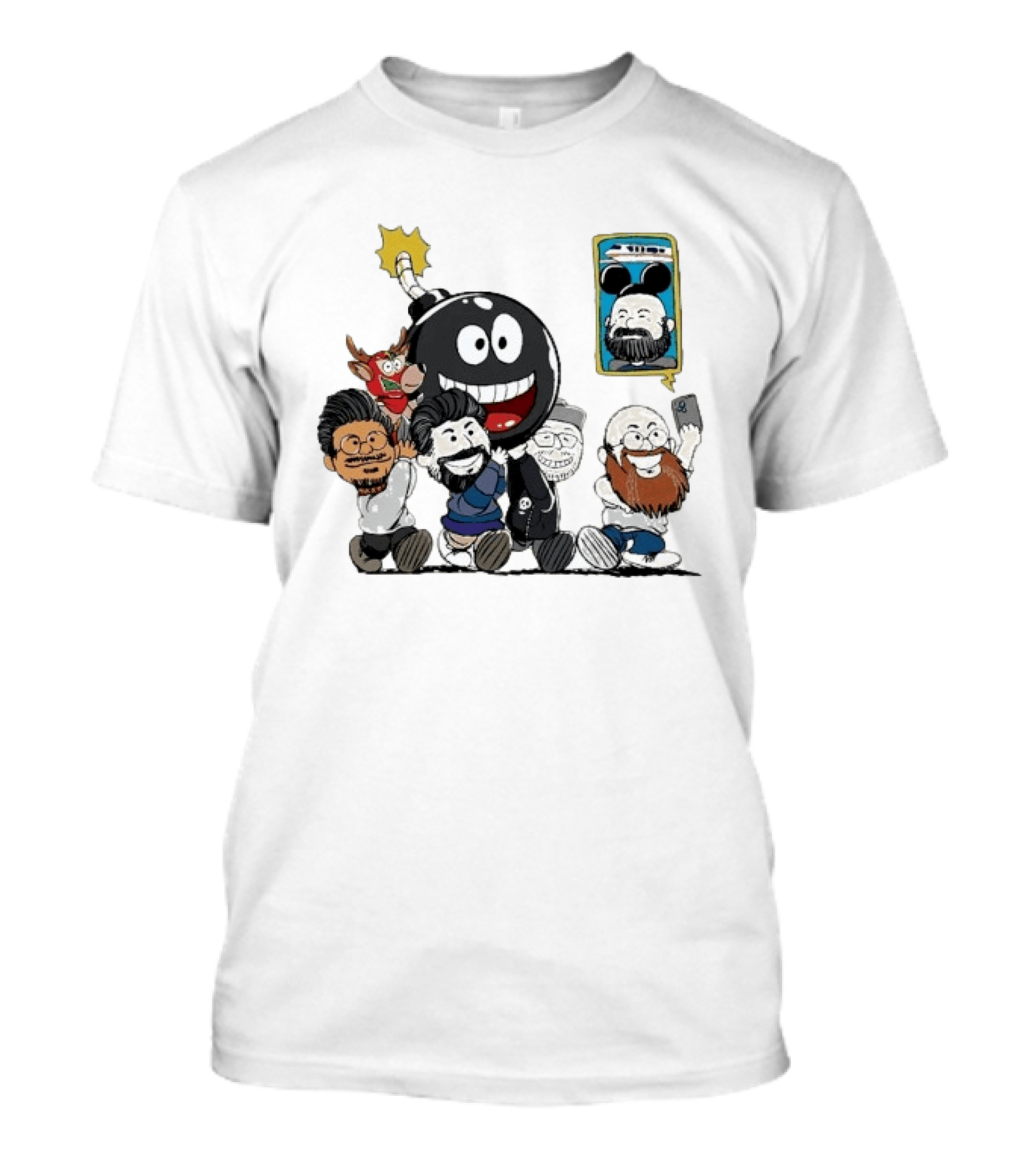 We Bought A Bomb Cartoon Characters With Deer And Giant Bomb T-Shirt