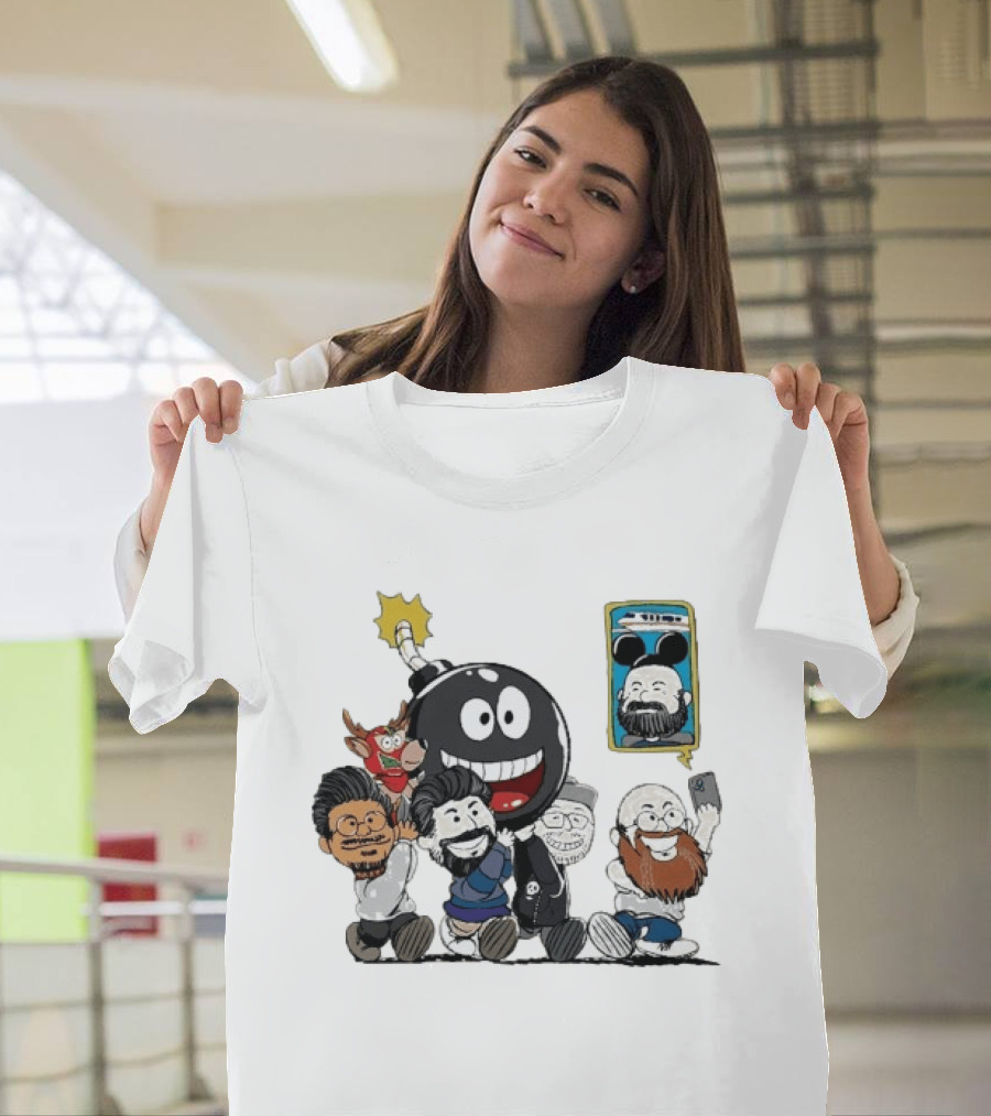 We Bought A Bomb Cartoon Characters With Deer And Giant Bomb T-Shirt