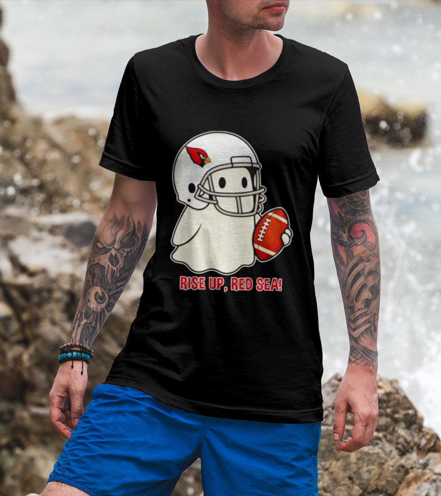 Arizona Cardinals Ghost Football Halloween Rise Up Red Sea 2026 T-Shirt