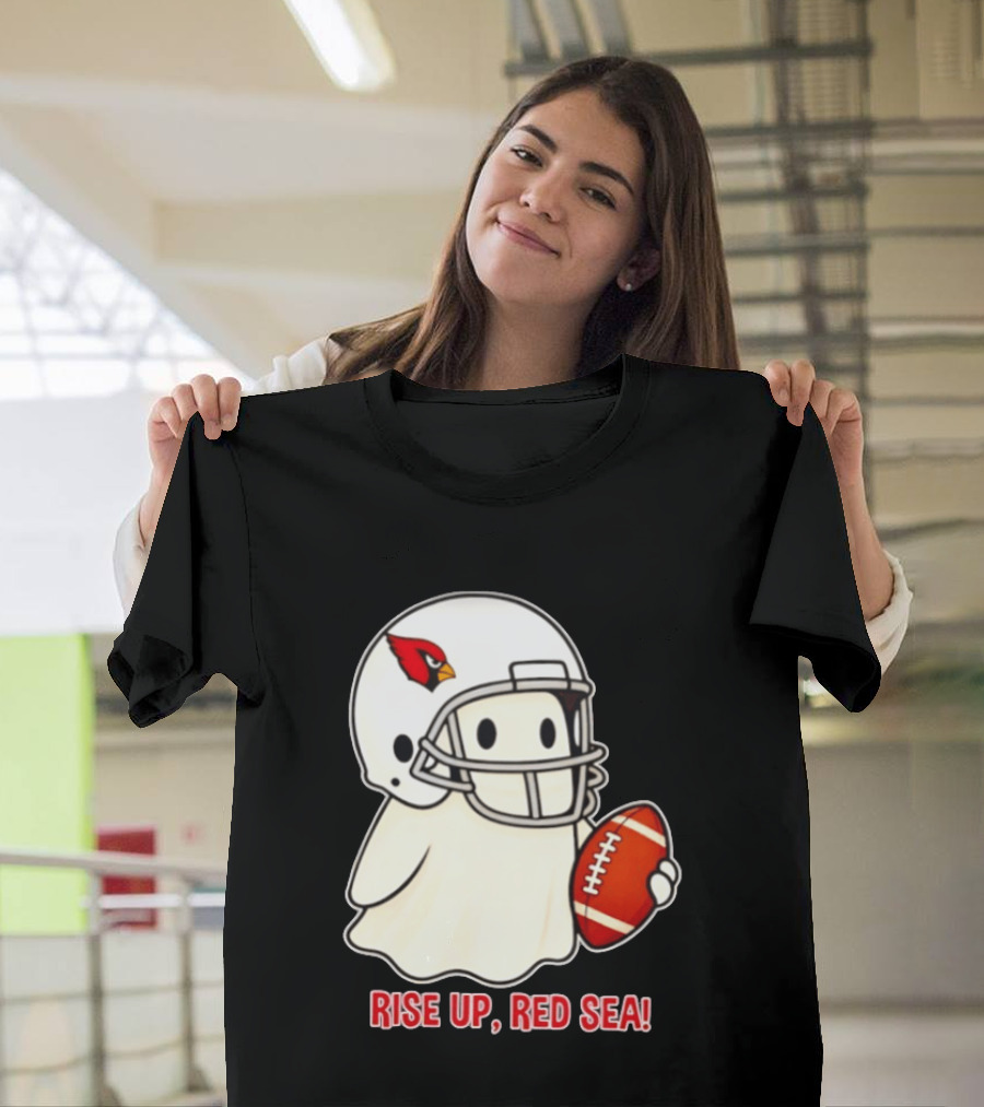 Arizona Cardinals Ghost Football Halloween Rise Up Red Sea 2026 T-Shirt