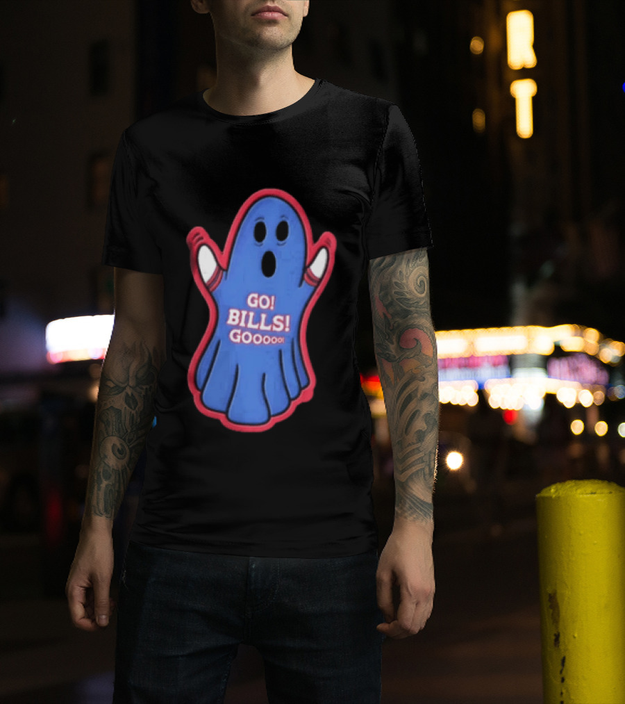 GO Bills Gooooo Blue Ghost In Sports Sleeves T-Shirt