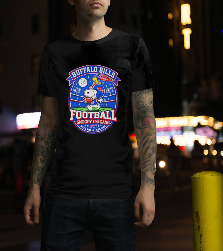 Buffalo Bills Football Snoopy & The Gang Bills Mafia Est 1960 Let's Go Buffalo T-Shirt