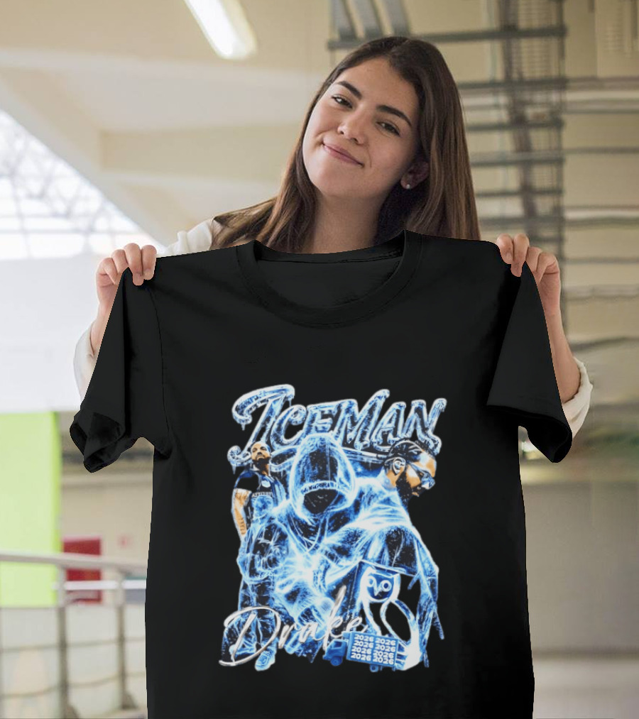 Drake Iceman 2026 Halloween Blue Neon T-Shirt