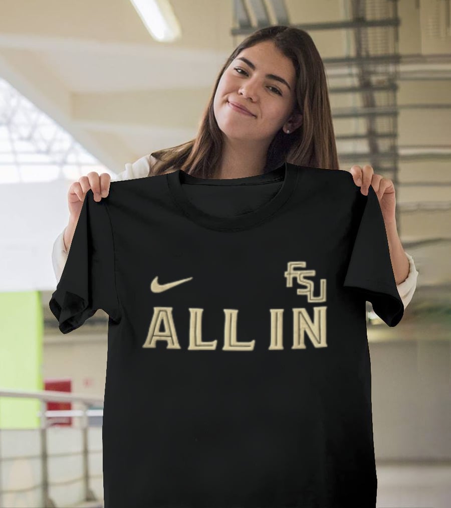 Nike Florida State University FSU All In Gold Black T-Shirt