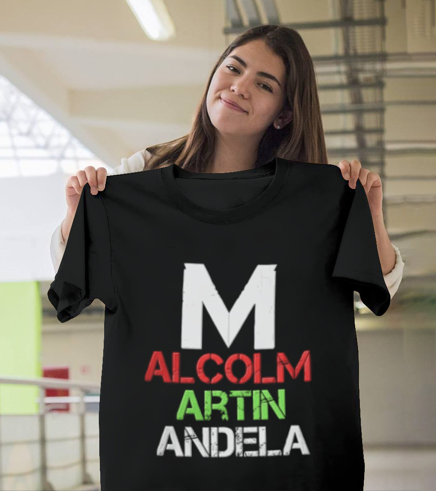 Malcolm Martin Mandela Distressed Stacked T-Shirt