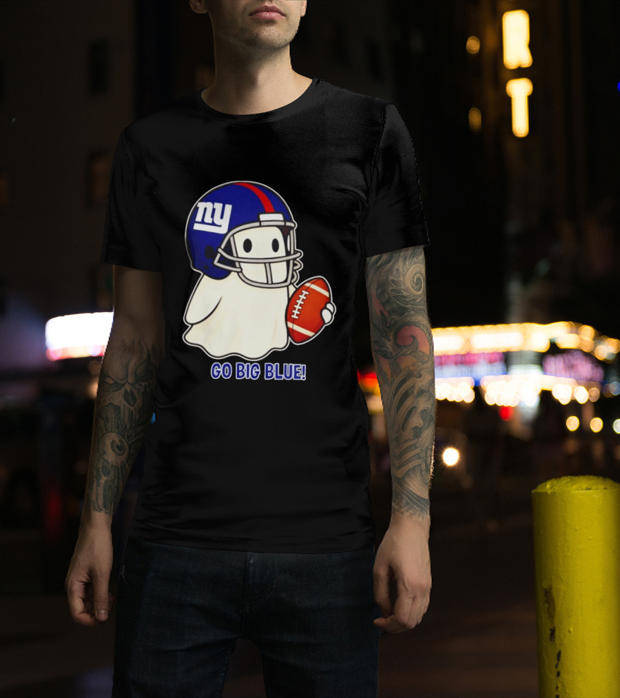 New York Giants Ghost Go Big Blue Halloween 2026 Football T-Shirt