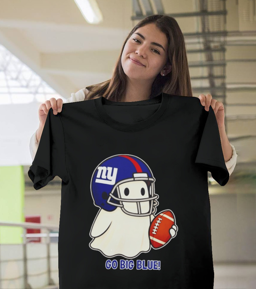New York Giants Ghost Go Big Blue Halloween 2026 Football T-Shirt