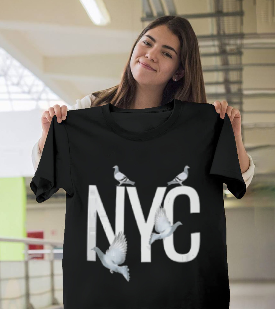NYC Three Pigeons Flying Over T-Shirt