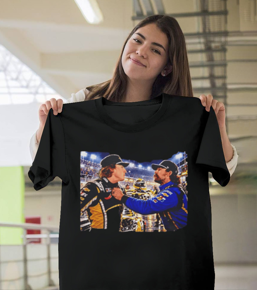 Ryan Blaney Carson Hocevar Confrontation NASCAR Race Night Scene T-Shirt