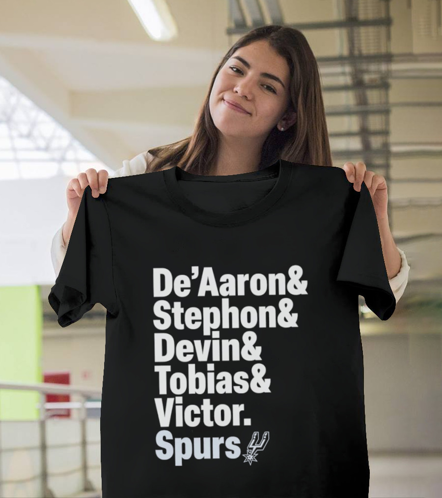 San Antonio Spurs De'Aaron Stephon Devin Tobias Victor Lineup 2026 T-Shirt