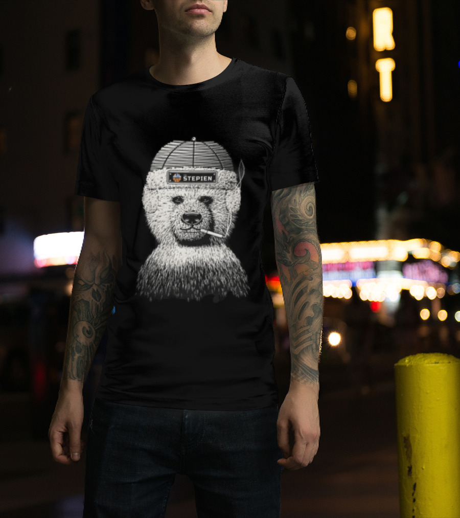 The Stepien Bear Wear Hat Smoking Cigarette T-Shirt
