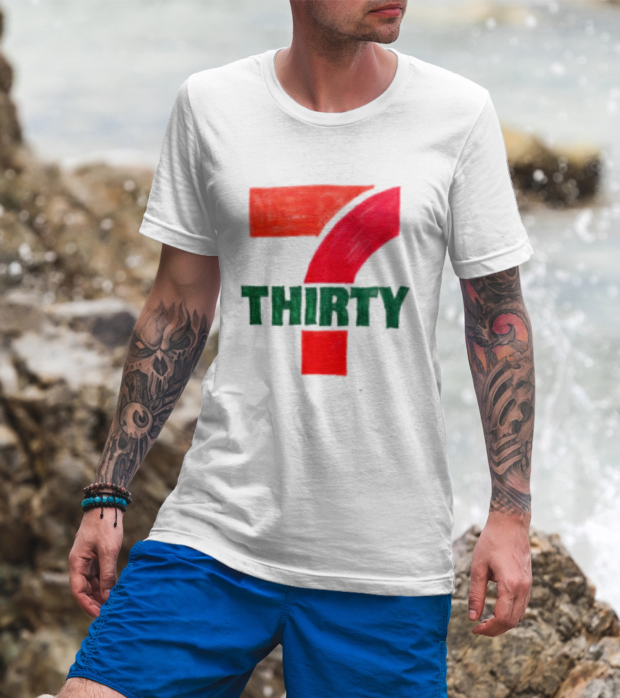 Asspizza Store 7 Thirty Hand Drawn Red Green Number T-Shirt