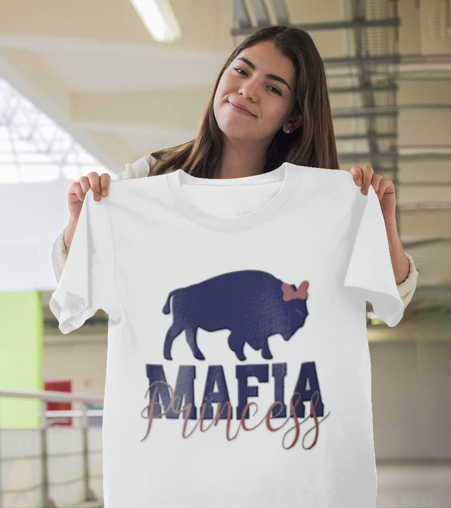 Buffalo Bills Mafia Princess Blue Buffalo Red Bow T-Shirt