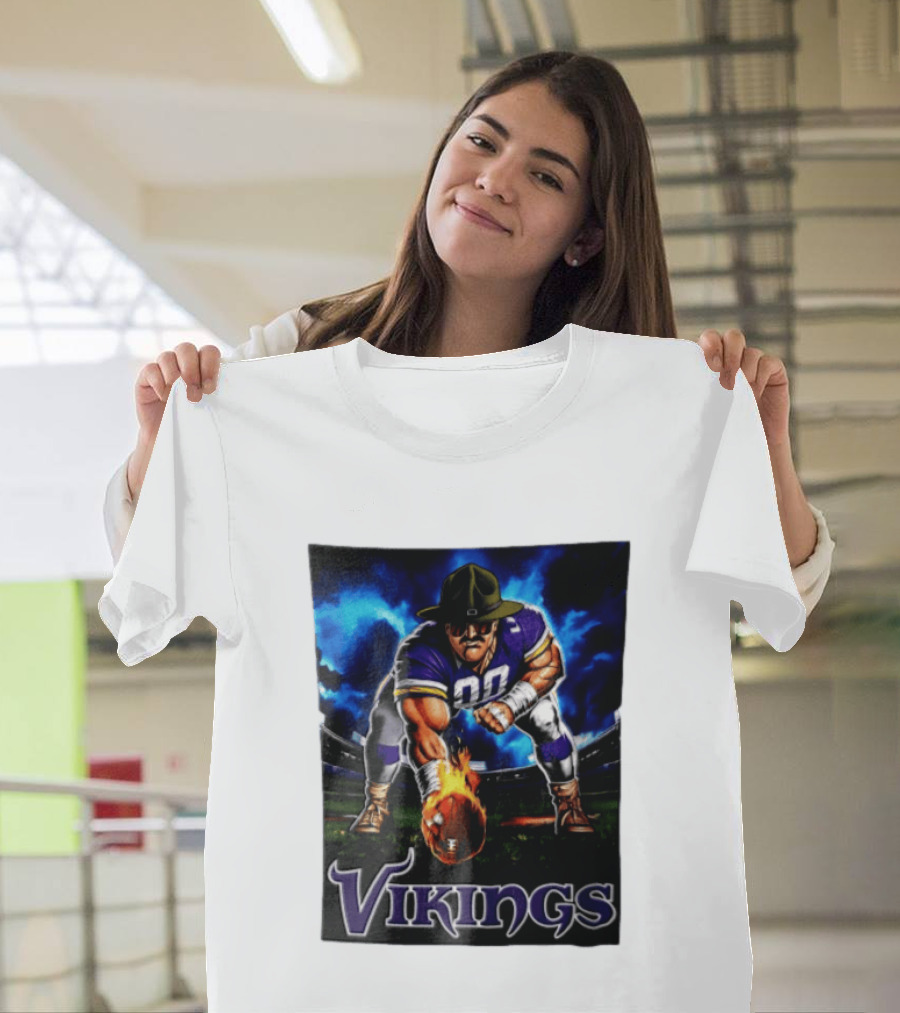 Vikings Ivan Pace Jr Muscular Football Player 00 Powerful Athletic Figure T-Shirt