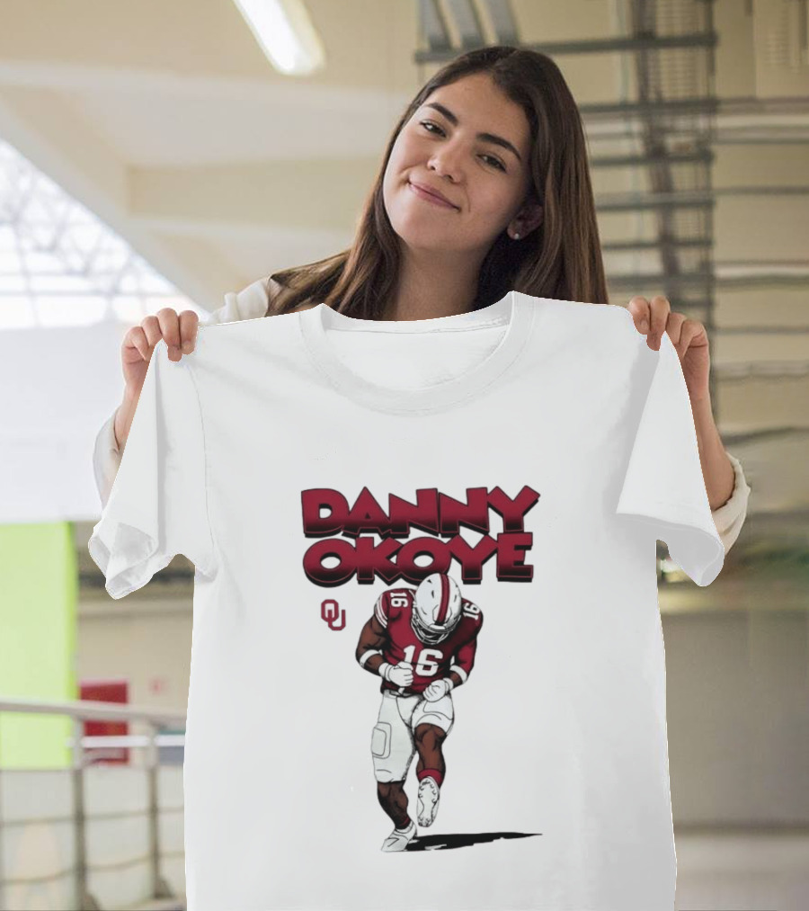 NCAA Football Oklahoma Sooners No 16 Danny Okoye Caricature OU T-Shirt
