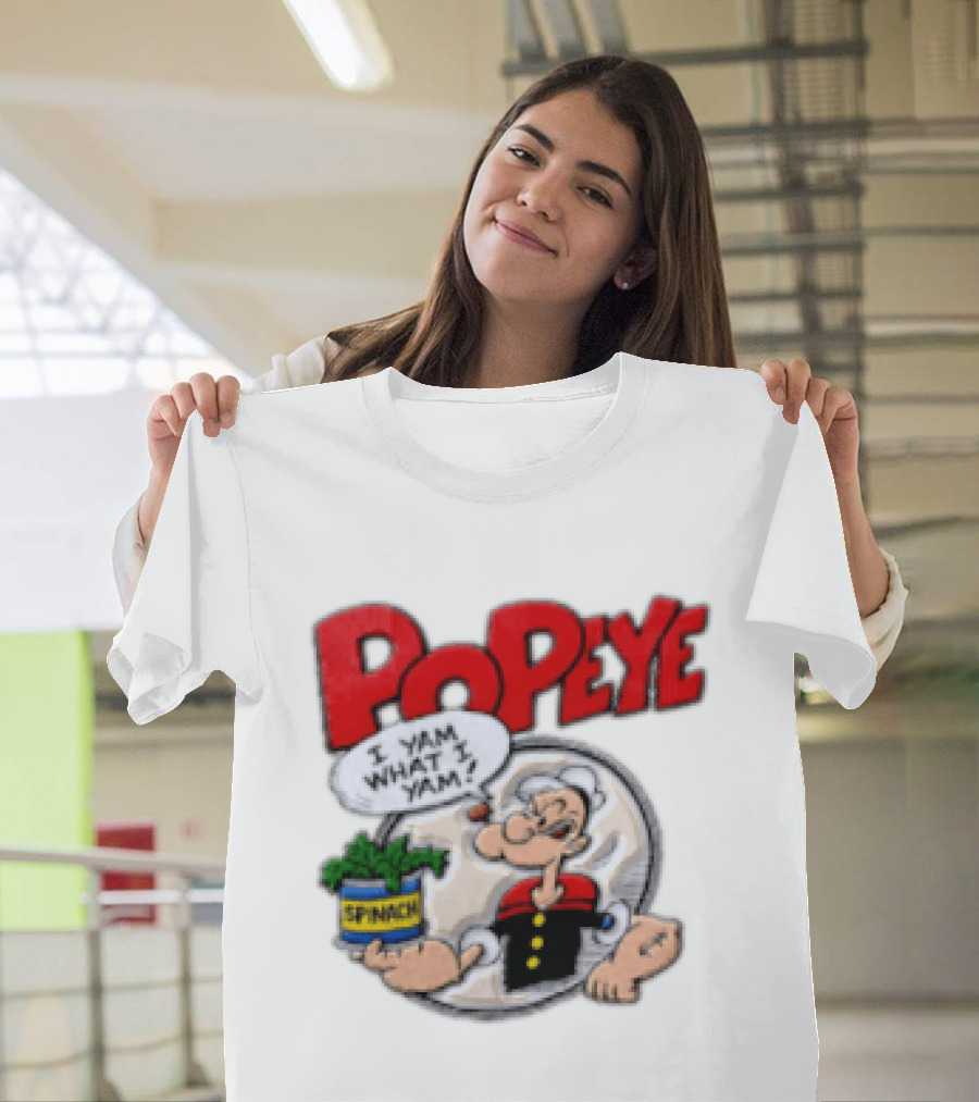 Popeye I Yam What I Yam Spinach Classic Cartoon T-Shirt