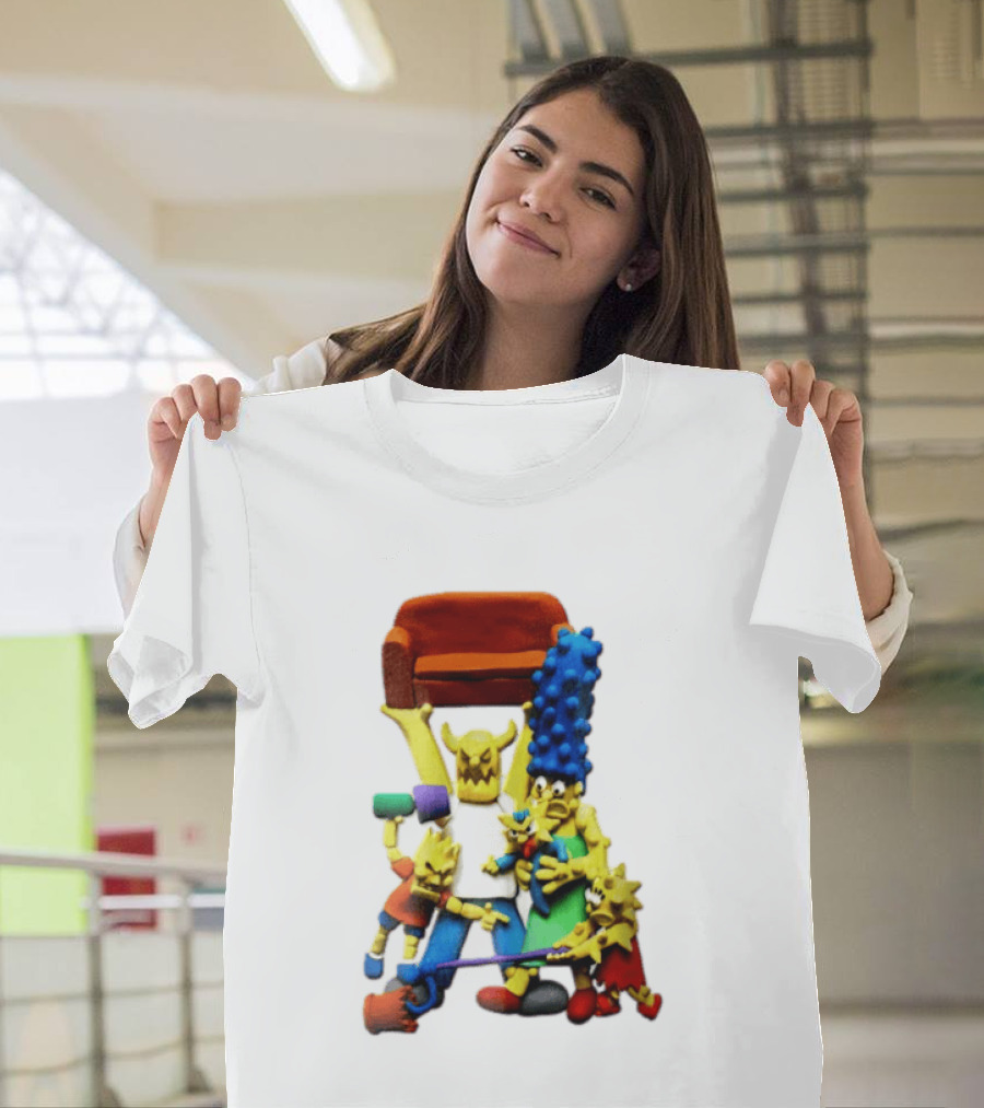 The Simpsons Claymation Family Couch Posing Scene T-Shirt