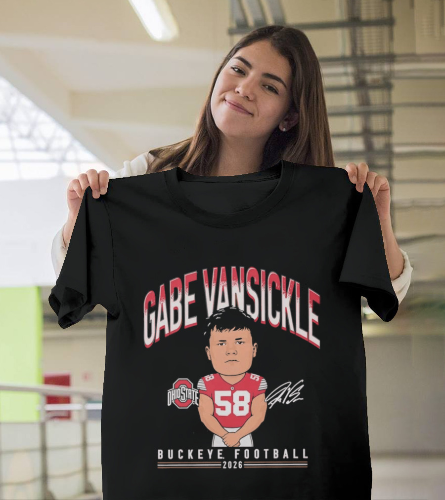 Gabe VanSickle 58 Ohio State Buckeye Football 2026 Caricature T-Shirt