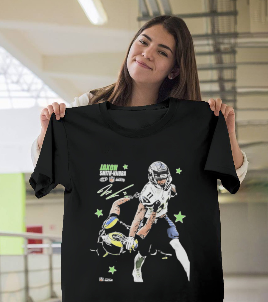 Jaxon Smith Njigba Seattle Seahawks NFL Vs LA Rams Football Art Star Player 11 T-Shirt