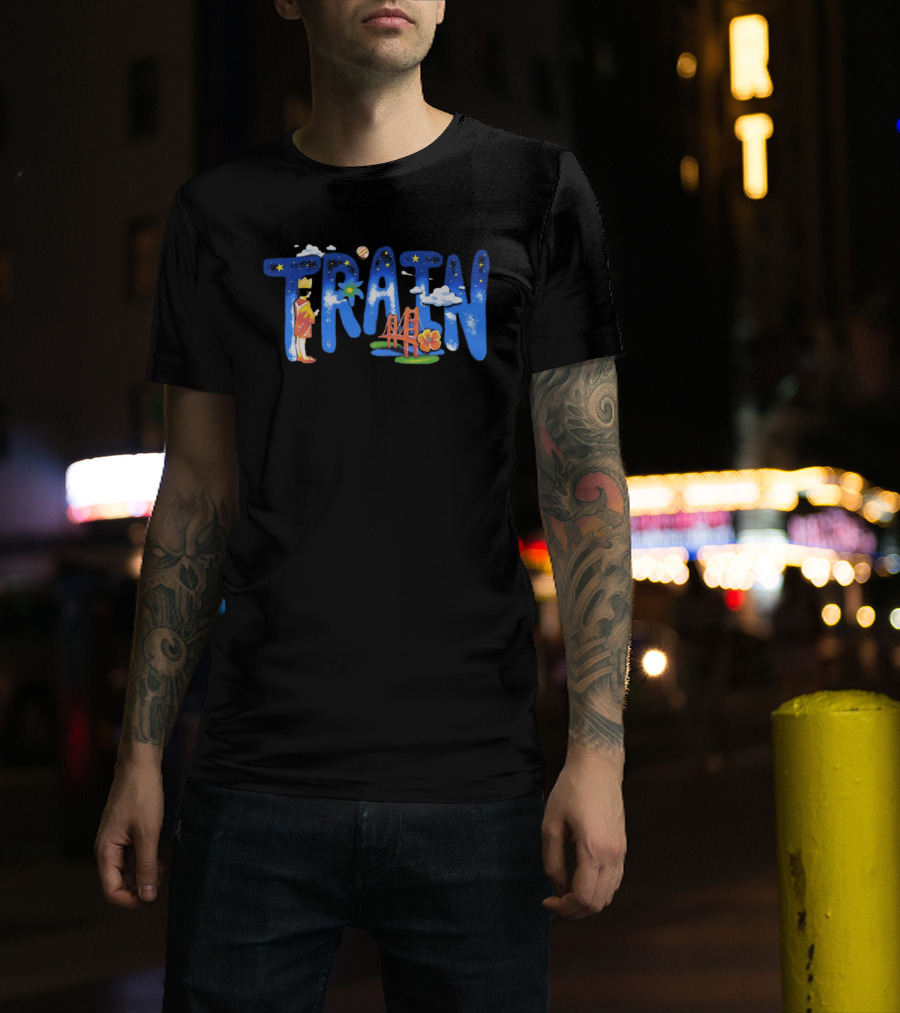 Train X Manhead Store Starry 2026 Tour Golden Gate Bridge Planet And Flowers T-Shirt