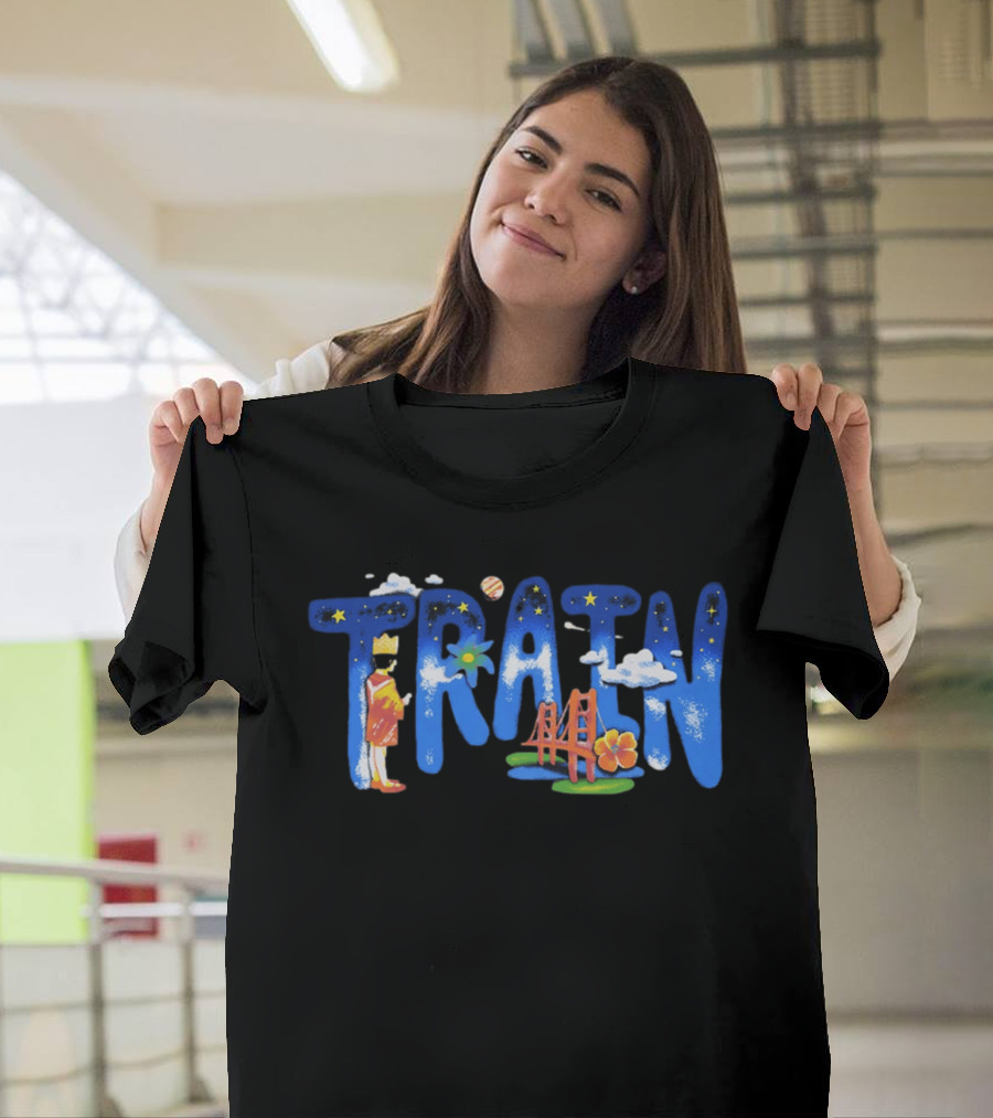 Train X Manhead Store Starry 2026 Tour Golden Gate Bridge Planet And Flowers T-Shirt