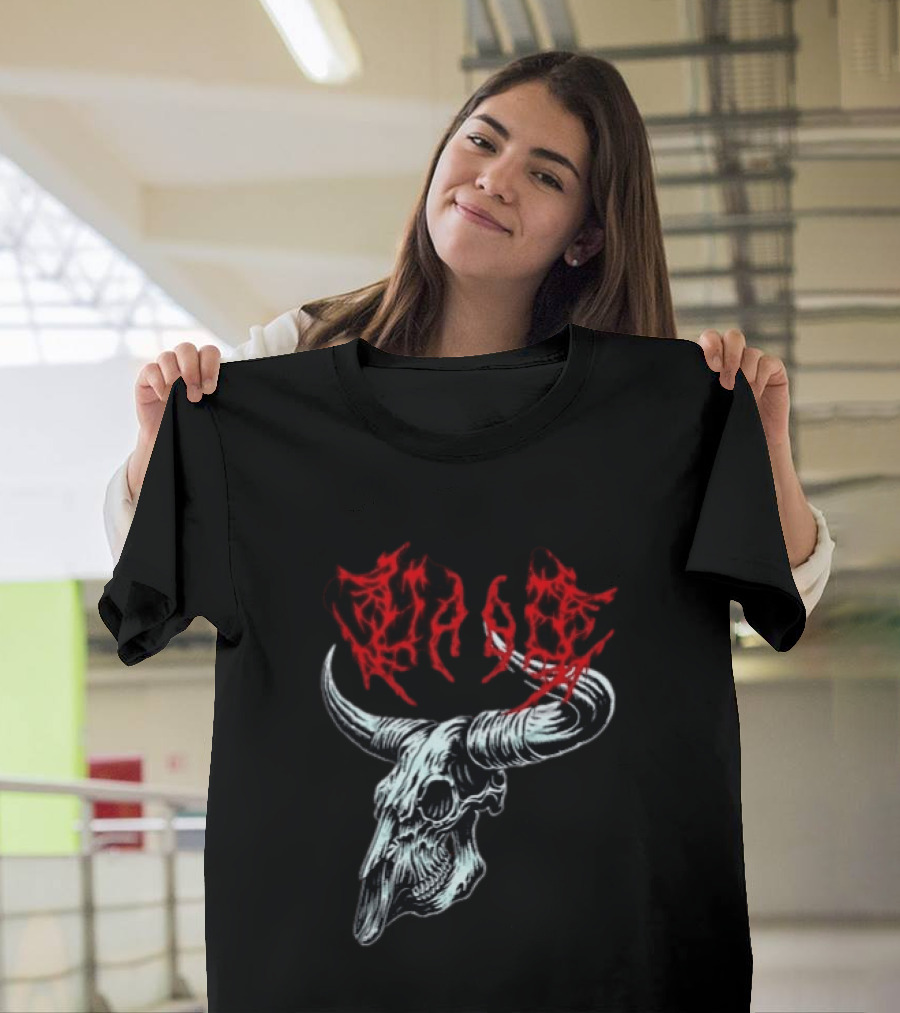 Merchdrop Upon A Burning Body Metal Texas Skull Red T-Shirt