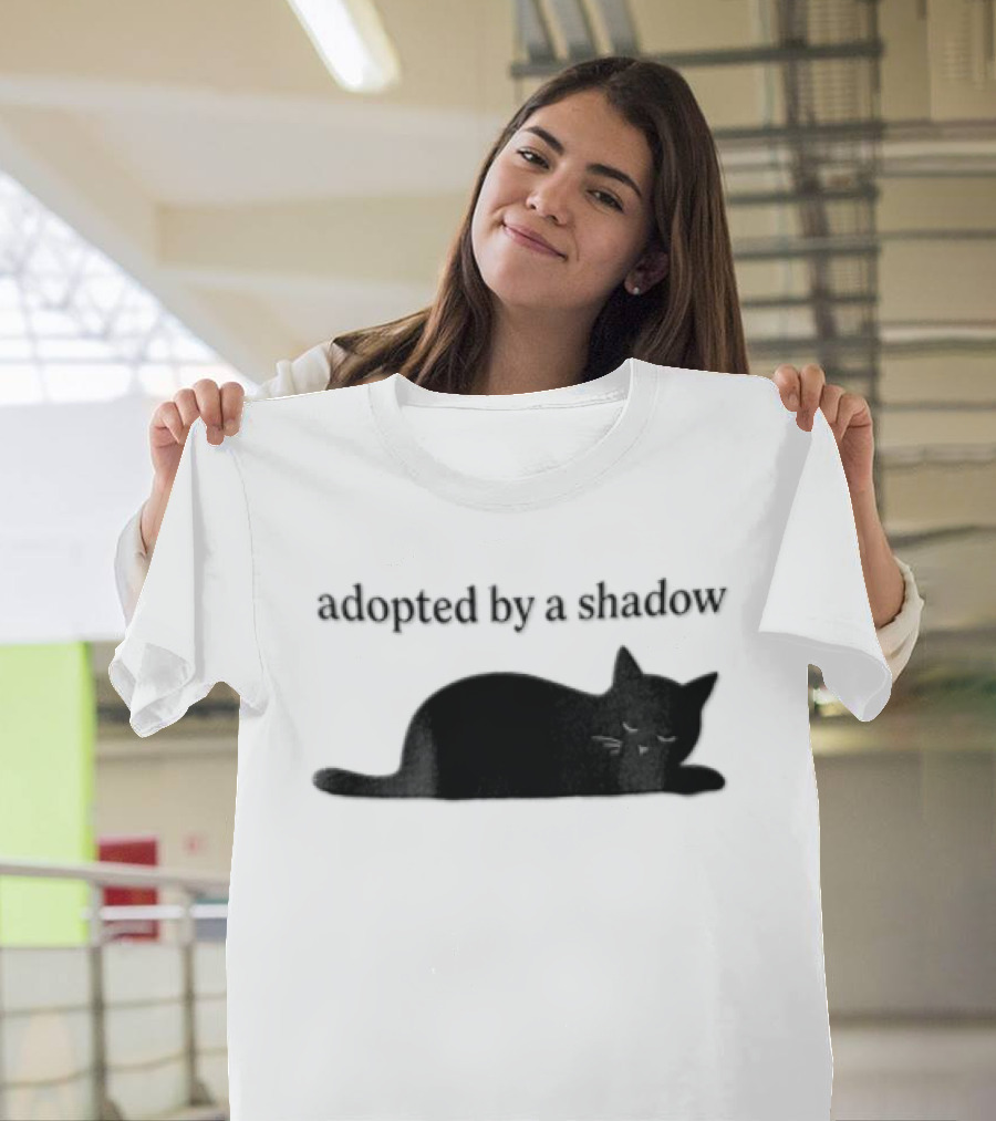 Adopted By A Shadow Sleeping Black Cat T-Shirt