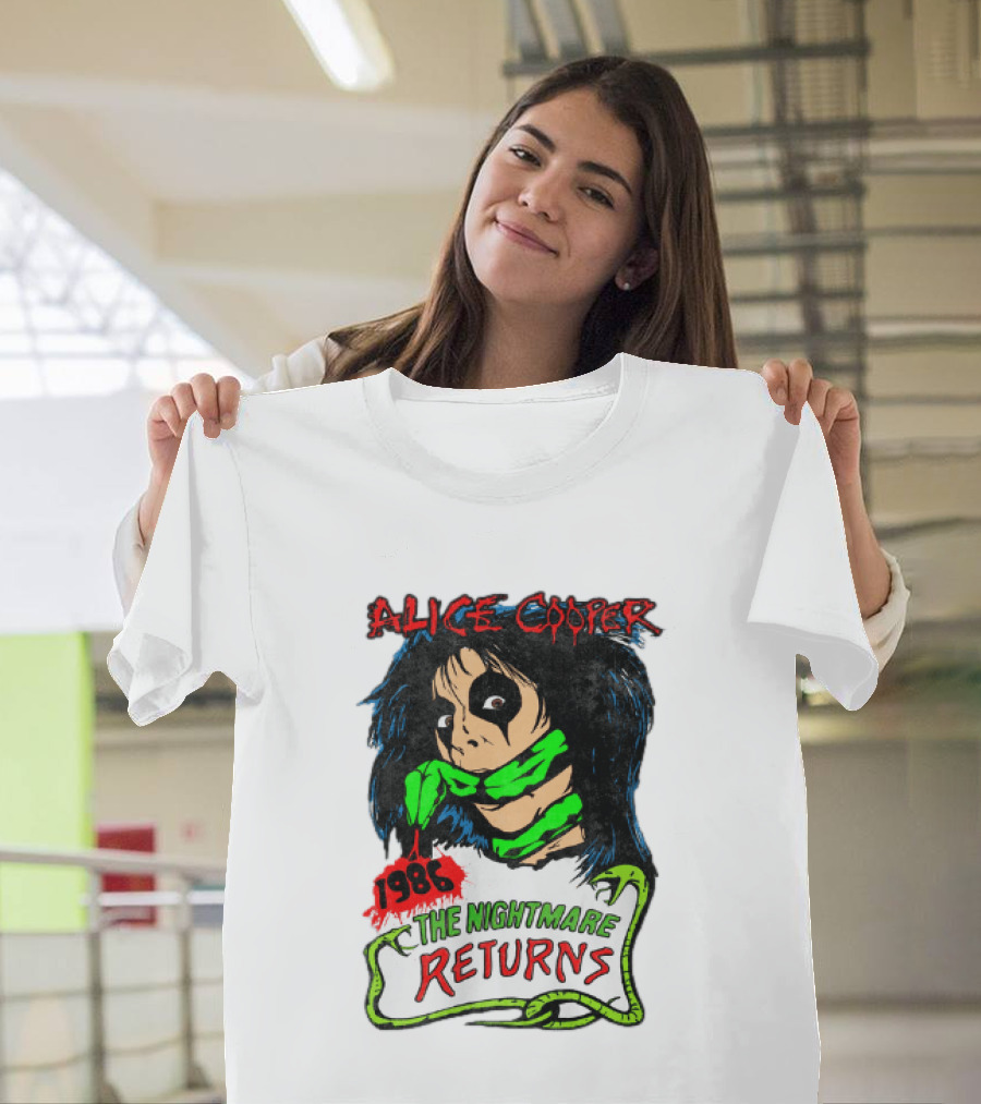 Alice Cooper The Nightmare Returns 1986 Constrictor Raglan T-Shirt