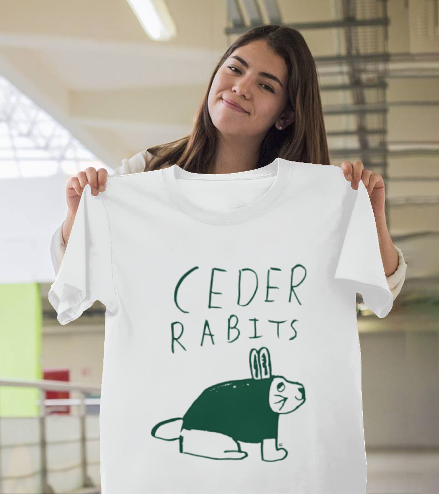 Cedar Rapids Ceder Rabits Playful Drawing T-Shirt