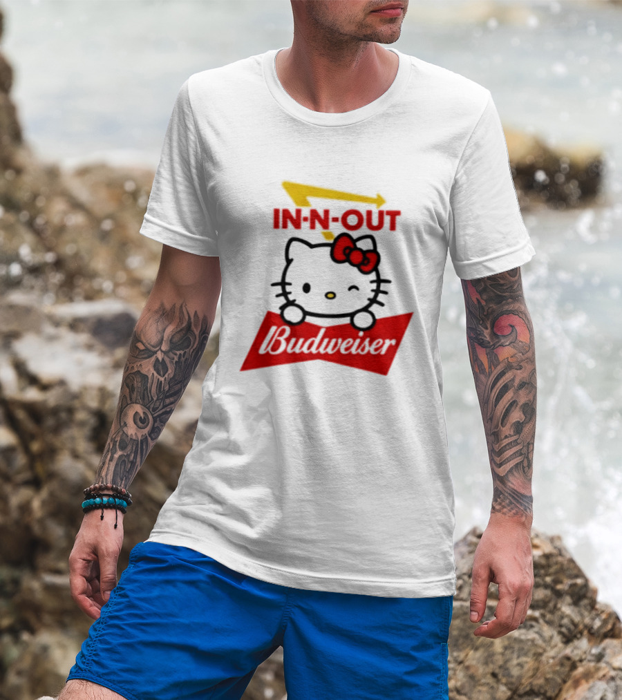 Hello Kitty In N Out Budweiser Combo T-Shirt