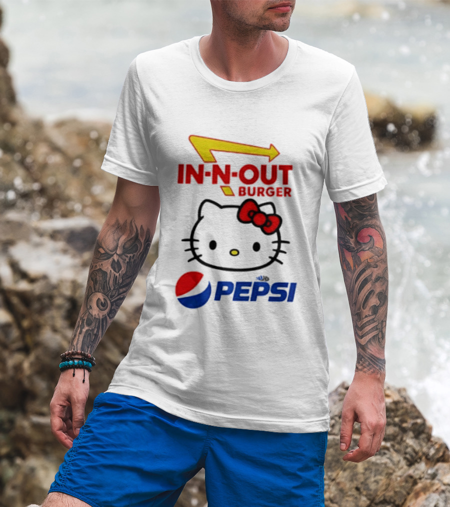 Hello Kitty Sanrio In N Out Burger Pepsi Collaboration T-Shirt
