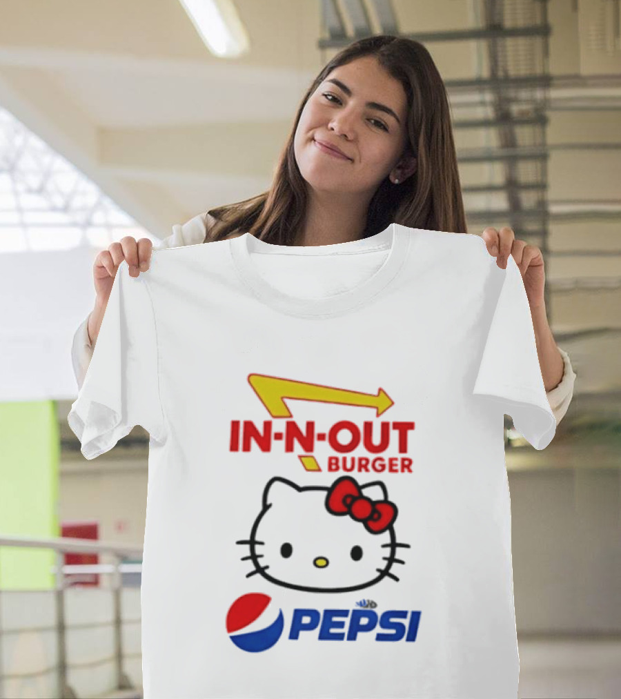 Hello Kitty Sanrio In N Out Burger Pepsi Collaboration T-Shirt