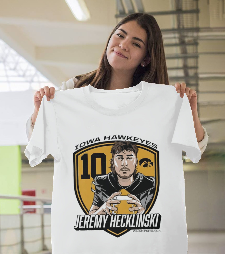 Iowa Hawkeyes 10 Jeremy Hecklinski Football Gold T-Shirt