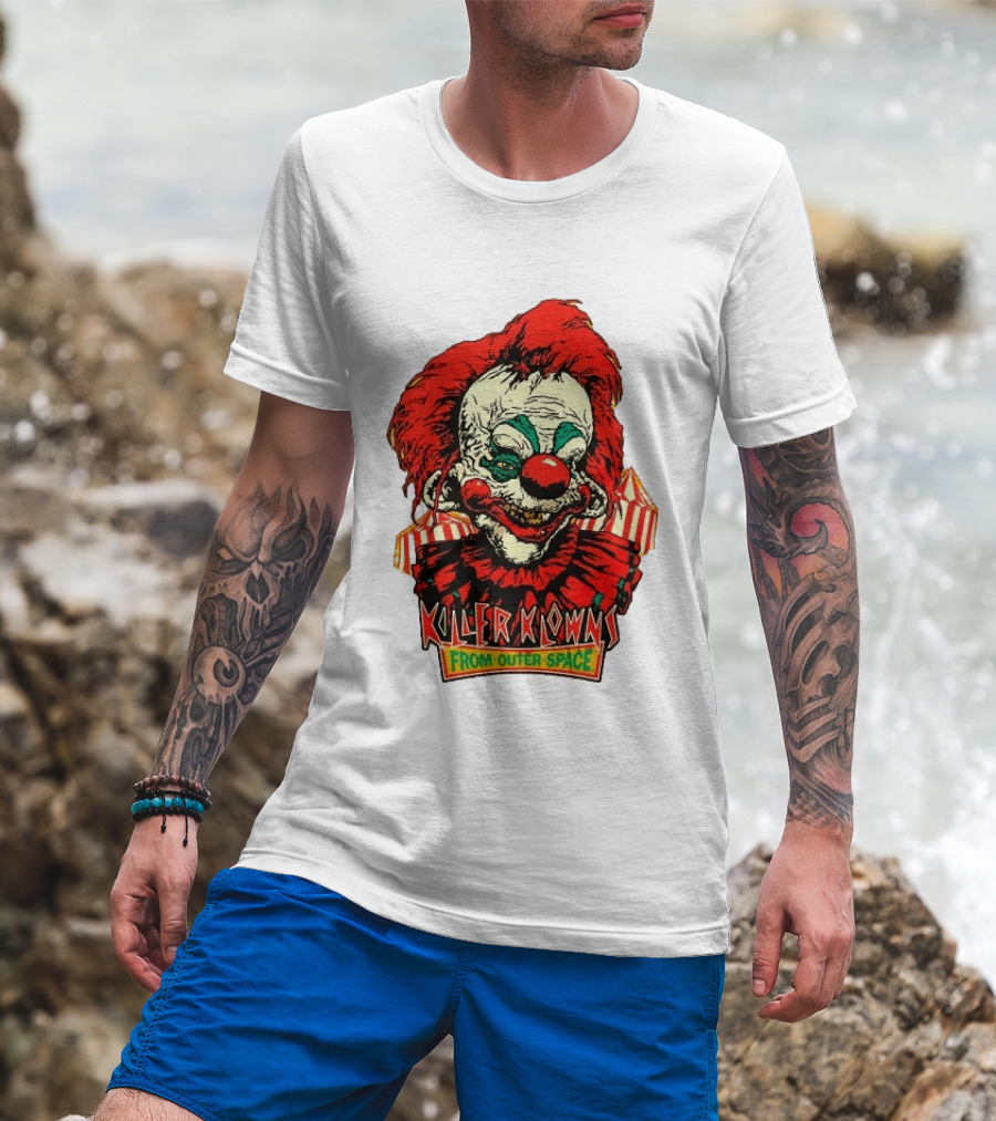 Killer Klowns From Outer Space Creepy Clown Art Red Nose Costume T-Shirt