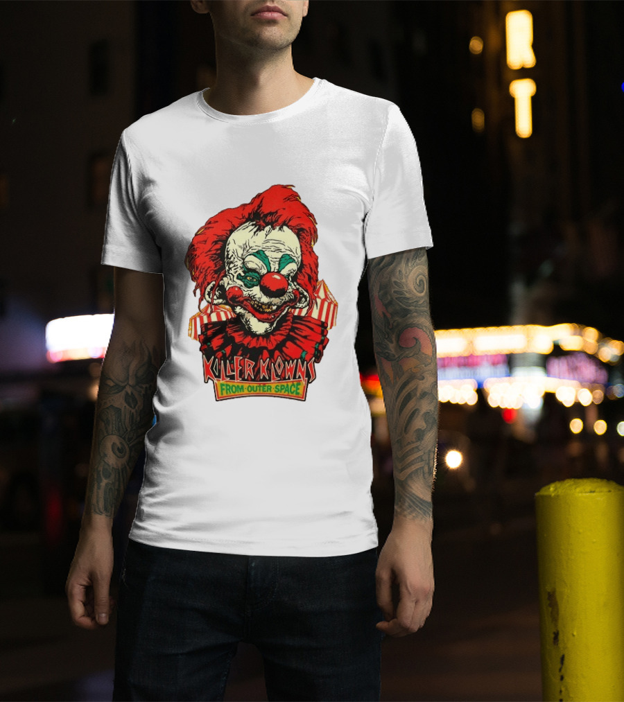 Killer Klowns From Outer Space Creepy Clown Art Red Nose Costume T-Shirt