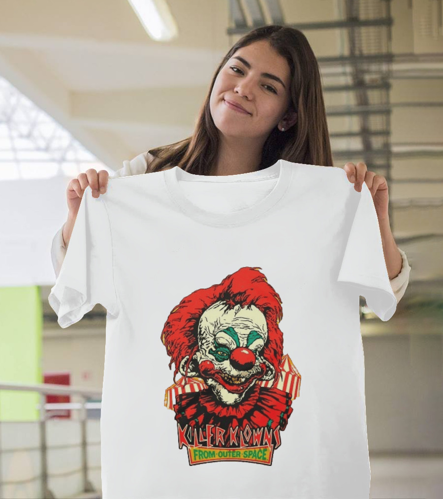 Killer Klowns From Outer Space Creepy Clown Art Red Nose Costume T-Shirt