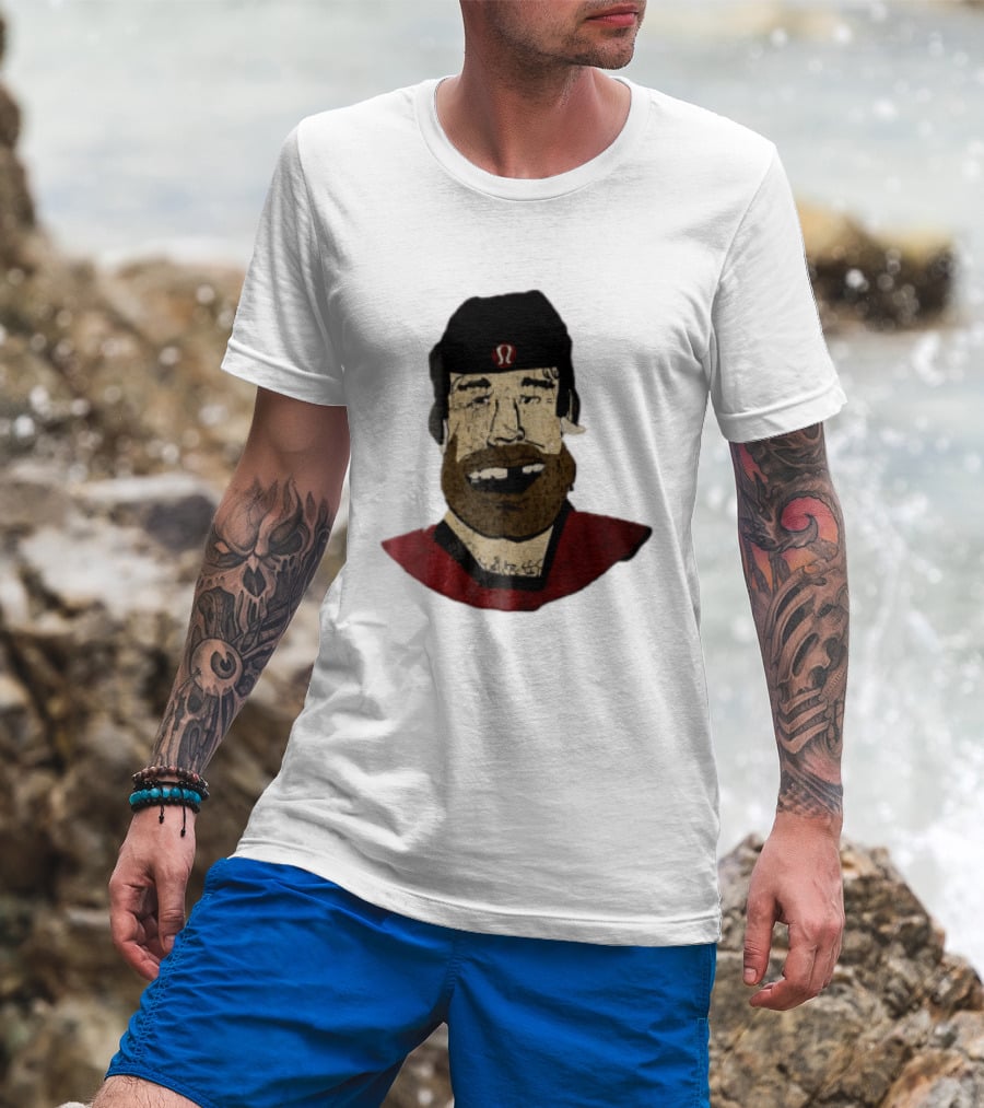 Lululemon Brent Burns Cartoon Hockey Player Missing Teeth T-Shirt