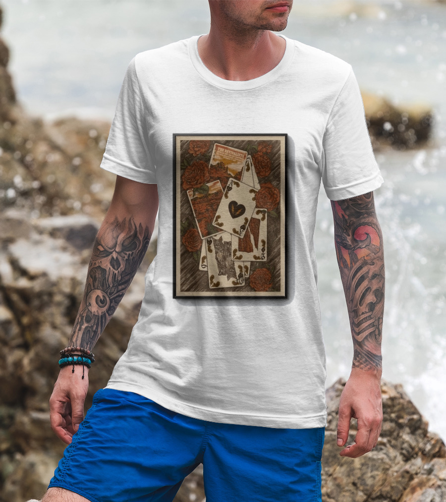The Revivalists Red Rocks Amphitheatre Playing Cards Floral Art 9 25 2026 T-Shirt