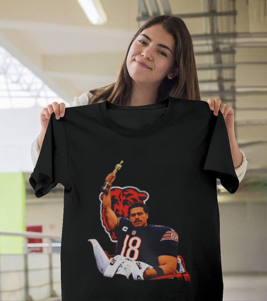 Caleb Williams Chicago Bears Oscar Meme Insight With Iconic Pose And Team Concept T-Shirt