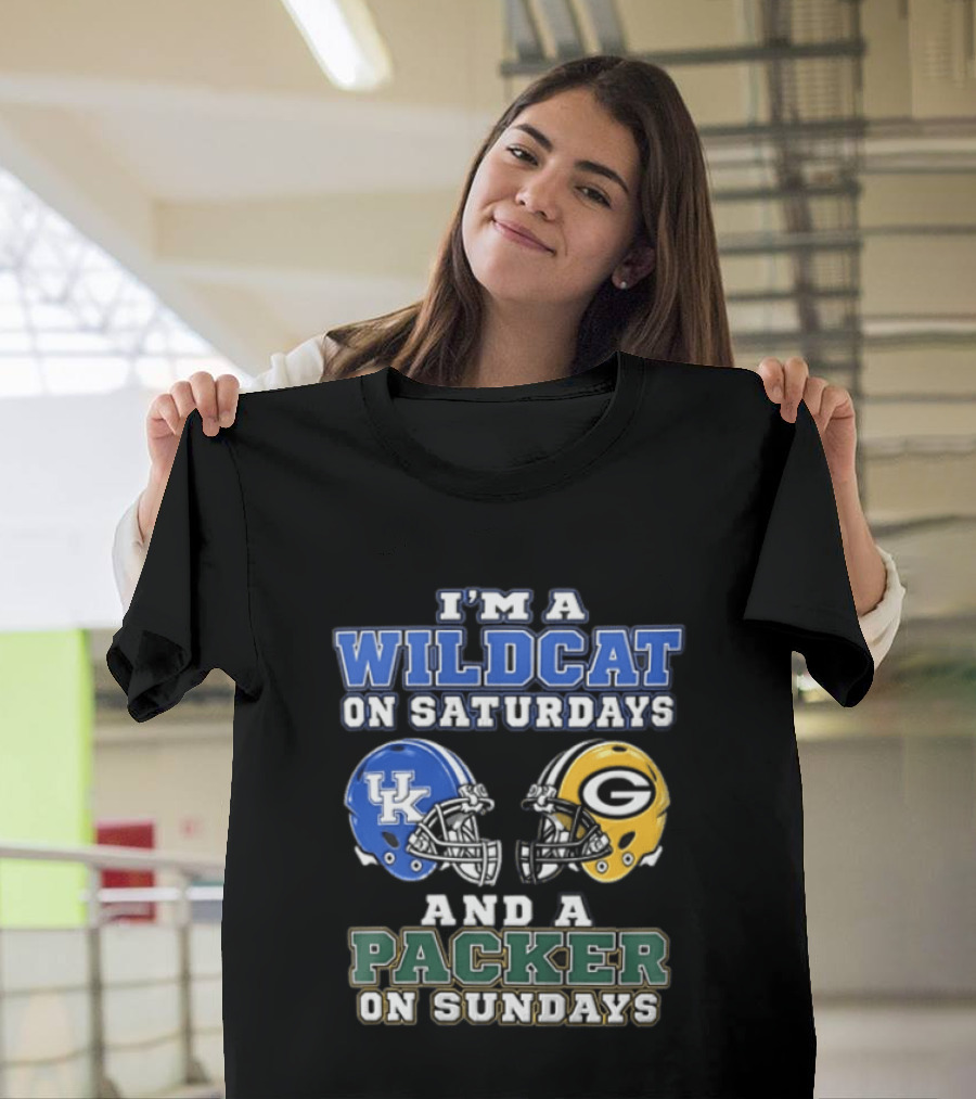 I'm A Wildcat On Saturdays UK Helmet And A Packer On Sundays G Helmet T-Shirt