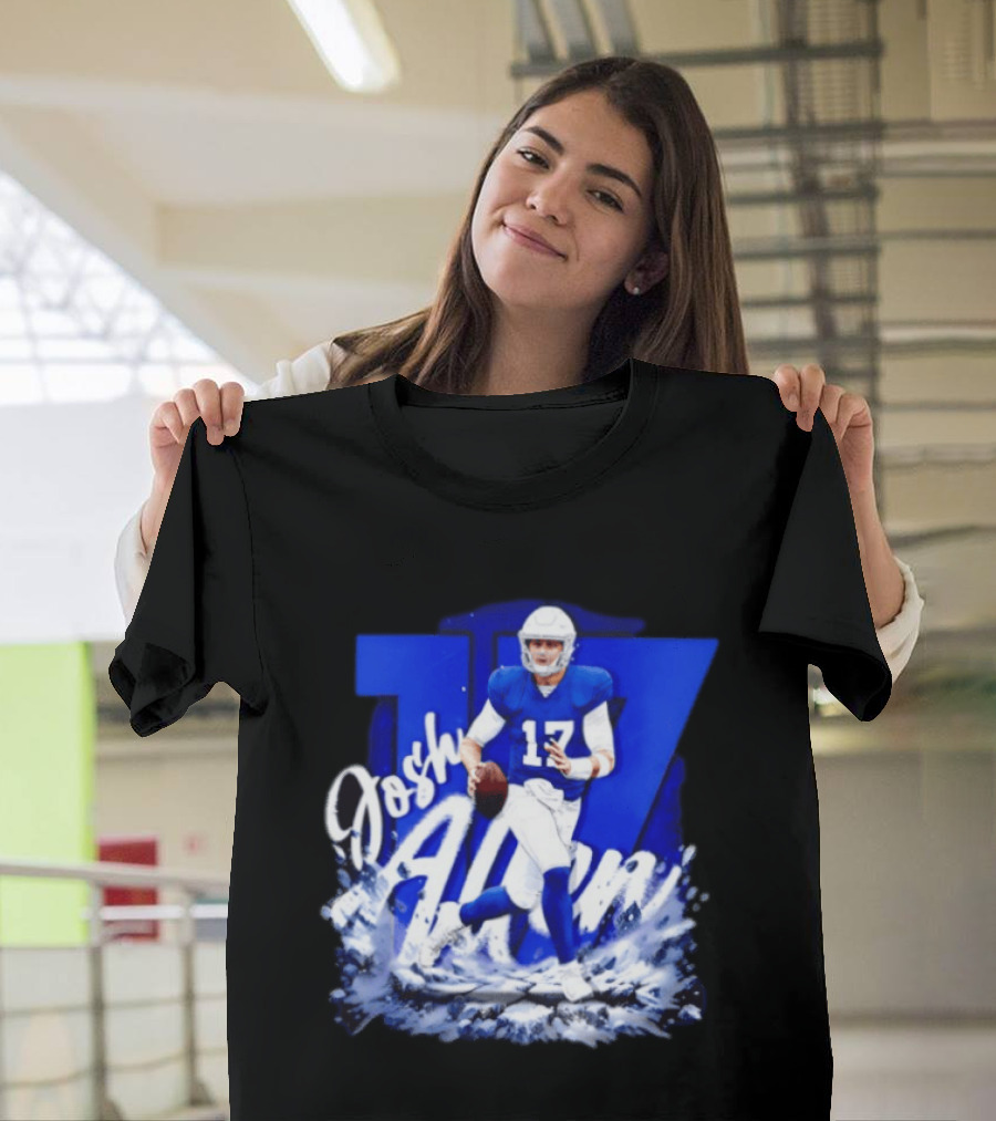 Josh Allen 17 Buffalo Bills Football Player Action T-Shirt